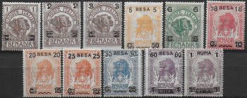 1923 Somalia 1907 stamps overprinted 11v. mc MNH Sassone n. 34/44