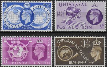 1949 Great Britain 75th Anniversary of UPU 4v. MNH SG n. 499/52