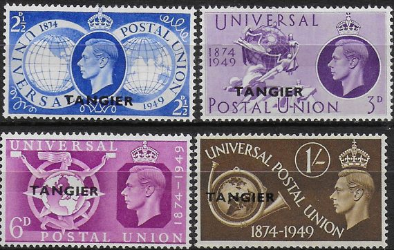 1949 Tangeri 75th Anniversary of UPU 4v. MNH SG n. 276/79