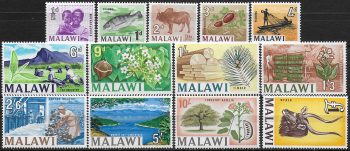 1964-65 Malawi Pictorial 14v. MNH SG n. 215/27