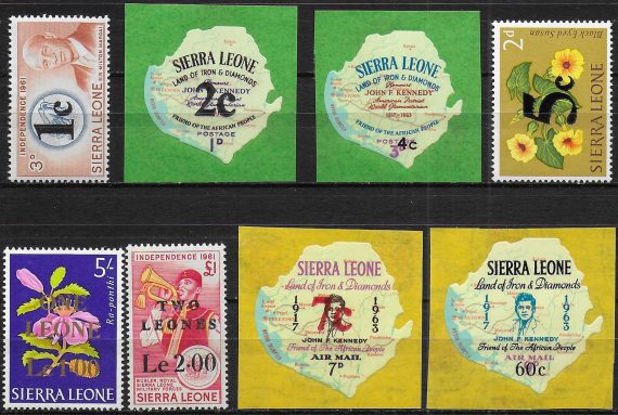 1964-66 Sierra Leone new currency  2nd issue 8v. MNH SG n. 328/35