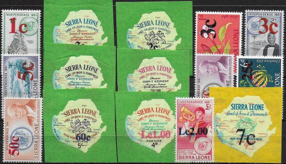 1964-66 Sierra Leone new currency  3rd issue 15v. MNH SG n. 336/50