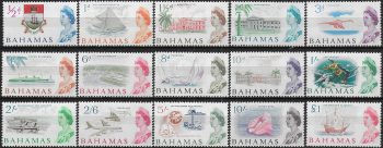 1965 Bahamas Pictorial 15v. MNH SG n. 247/71