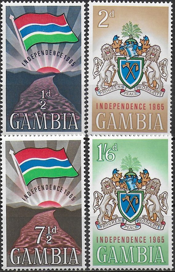 1965 Gambia Independence 4v. MNH SG n. 211/14