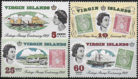 1966 British Virgin Islands postage stamp centenary 4v. MNH SG. n. 203/206