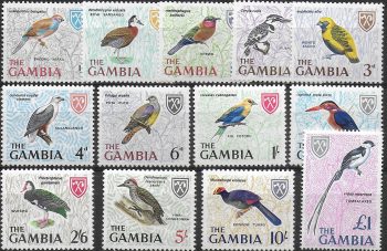 1966 Gambia Birds 13v. MNH SG n. 233/45