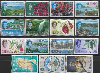 1966 Grenada Elizabeth II Landscape 15v. MNH SG n. 231/45