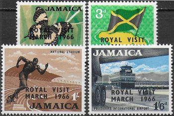 1966 Jamaica Royal Visit 4v. MNH SG n. 248/51