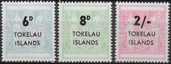 1966 Tokelau Islands N.Z. Fiscal overprinted  3v. MNH SG n. 6/8