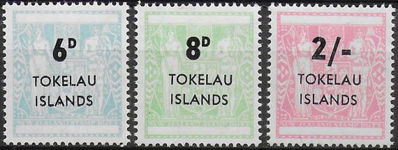 1966 Tokelau Islands N.Z. Fiscal overprinted  3v. MNH SG n. 6/8