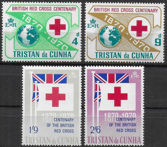 1970 Tristan da Cunha British Red Cross 4v. MNH SG n. 129/32