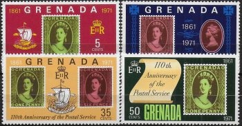 1971 Grenada postal service anniversary 4v. MNH SG. n. 450/53