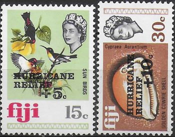 1972 Fiji Elisabetta II Hurrican Relief 2v. MNH SG. n. 476/77