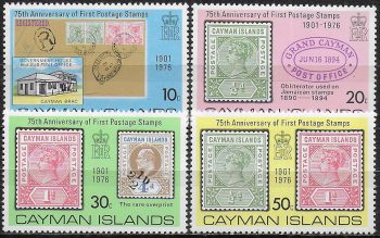 1975 Cayman Islands anniversary of first stamps 4v. MNH SG. n. 339/402