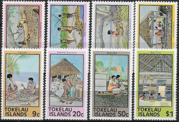 1976 Tokelau native life 8v. MNH SG n. 49a/56a