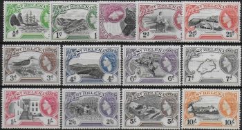 1953-59 St Helena Elizabeth II Landscapes 13v. MNH SG n. 153/65