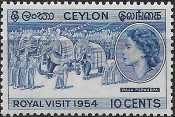 1954 Ceylon Royal Visit MNH SG n. 434