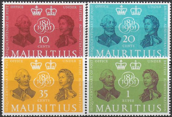 1961 Mauritius British Post Office 4v. MNH SG n. 307/310