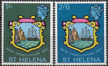 1967 St Helena new Constitution 2v. MNH SG n. 212/13