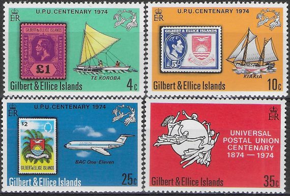 1974 Gilbert and Ellice Islands UPU 4v. MNH SG. n. 232/35