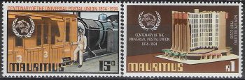 1974 Mauritius UPU 2v. MNH SG. n. 473/74