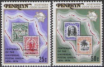 1974 Penrhyn UPU 2v. MNH SG. n. 70/71