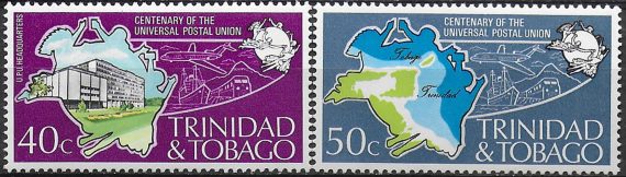 1974 Trinidad and Tobago UPU 2v. MNH SG. n. 451/52