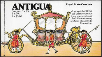 1978 Antigua 25th Coronation 3v. MNH SG n. 587/89 booklet