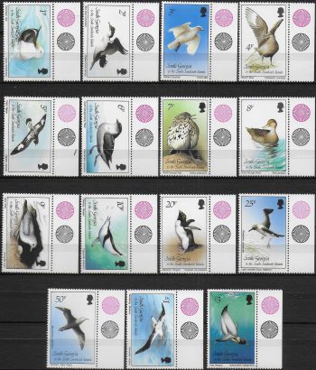 1987 South Georgia Seabirds 15v. bf MNH Michel n. 150/64