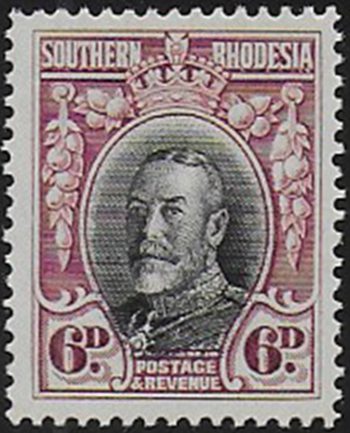 1936 Southern Rhodesia George V 6d. MNH SG n. 20b