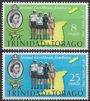 1961 Trinidad and Tobago Caribbean Jamboree 2v. MNH SG. n. 298/99