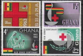 1963 Ghana Red Cross Centenary 4v. MNH SG n. 307/10