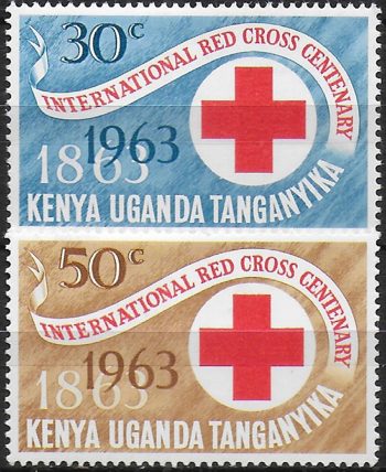 1963 Kenya Uganda Tanganyika Red Cross Centenary 2v. MNH SG n. 205/06