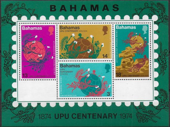 1974 Bahamas UPU MS MNH SG n. MS428