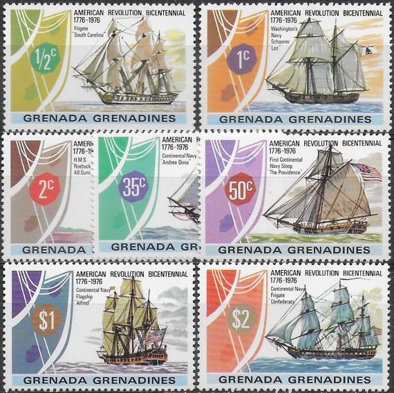 1976 Grenadines of Grenada American Revolution 7v. MNH SG n. 176/182