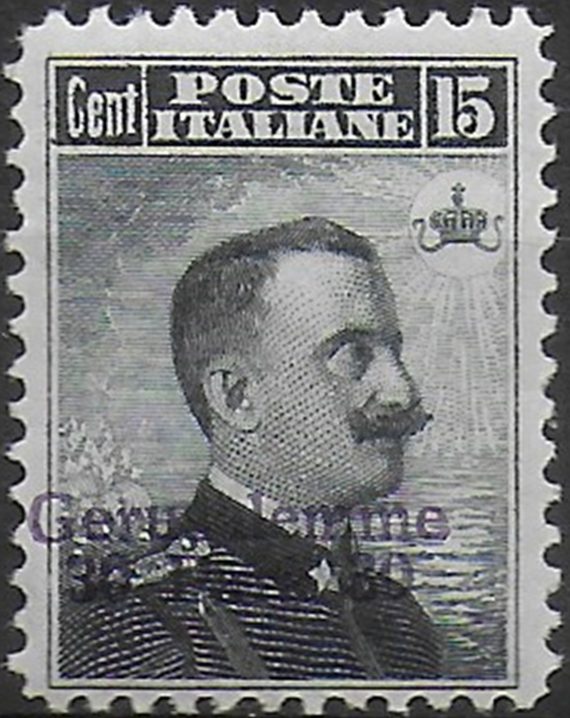 1909 Gerusalemme Levante 30pa. on 15c. variety MNH Sassone n. 3b