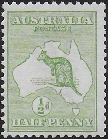 1913 Australia Kamgaroo ½d. green MNH SG n. 1