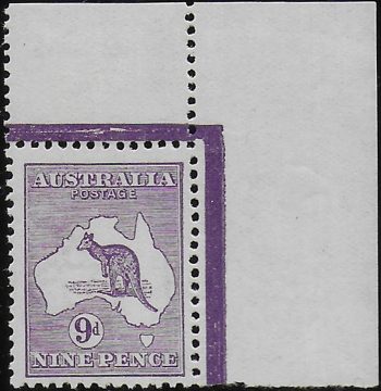 1913 Australia Kamgaroo 9d. violet af MNH SG n. 10