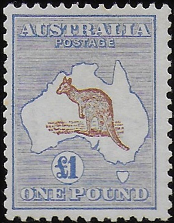 1913 Australia Kamgaroo £1 brown ultramarine MNH SG n. 15