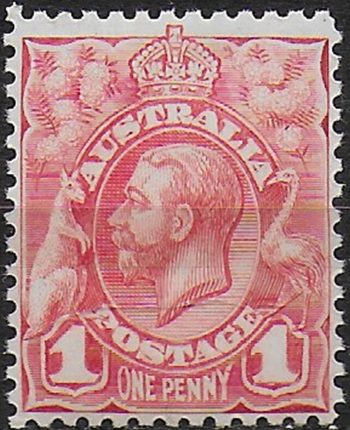 1913 Australia George V 1d. pale rose-red MNH SG n. 17c