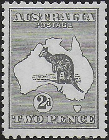 1913 Australia Kamgaroo 2d. grey MNH SG n. 3