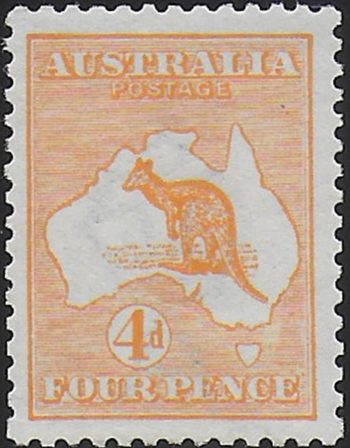 1913 Australia Kamgaroo 4d. orange MNH SG n. 6