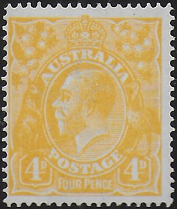 1916 Australia George V 4d. lemon yellow MNH SG n. 22b