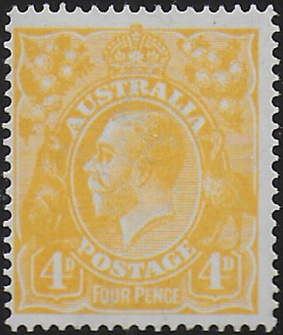 1916 Australia George V 4d. lemon yellow MNH SG n. 22b