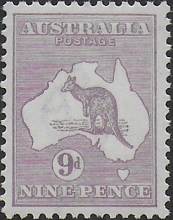 1916 Australia Kamgaroo 9d. violet MNH SG n. 39