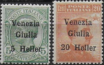 1919 Venezia Giulia 2v. MNH Sassone n. 30/31