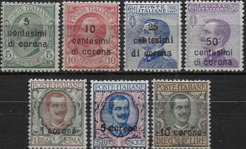 1921-22 Dalmazia 7v. MNH Sassone n. 2/8