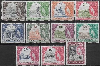 1961-63 Basutoland Values in cent 11v. MNH SG n. 69/79