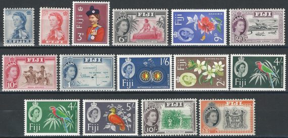 1962-67 Fiji Elizabeth II Pictorial 15v. W 12 MNH SG n. 311/25