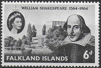 1964 Falkland Islands William Shakespeare MNH SG n. 214